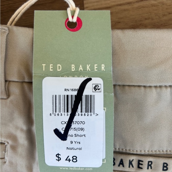 Baker By Ted Baker Khaki Dress Shorts With Adjustable Waist Boys Size 9 Years - Picture 8 of 8